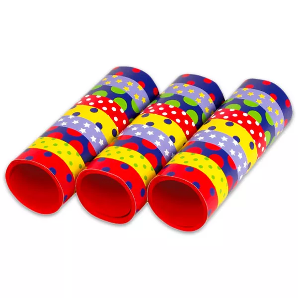 Serpentină colorată decorate cu model buline - 3 buc.
