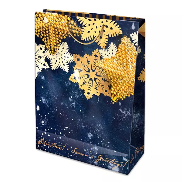 Design Gold Star: pungă cadou - 28 x 12 x 38 cm