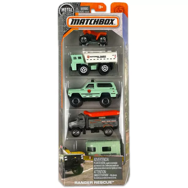 Matchbox: 5 darabos kisautó készlet - vadőr járművek 
