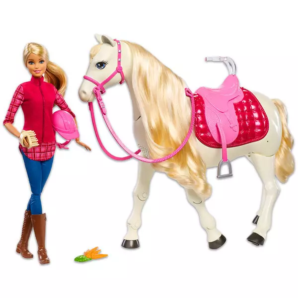 Barbie Dream Horse: Intelligens lovacska Barbie babával - CSOMAGOLÁSSÉRÜLT