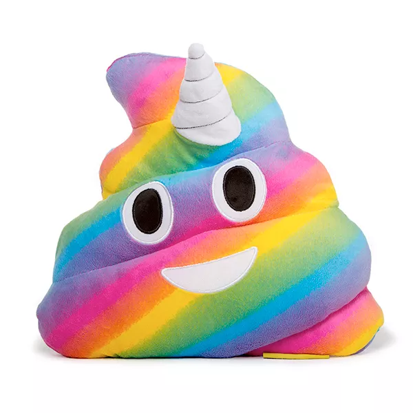 HappyFace: Pernă Unicorn Poop Rainbow Emoji