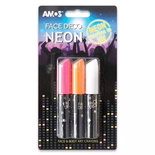 Amos: Set cu 3 vopsele pentru Face Painting - culori neon
