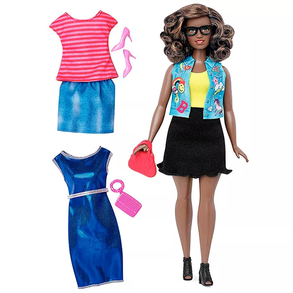 Barbie Fashionistas: barna bőrű molett Barbie 