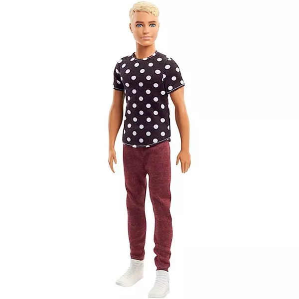 Barbie Fashionistas: păpuşă Ken blond în tricou cu buline