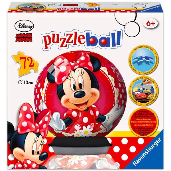 Ravensburger: Minnie Mouse puzzle glob 3D cu 72 piese