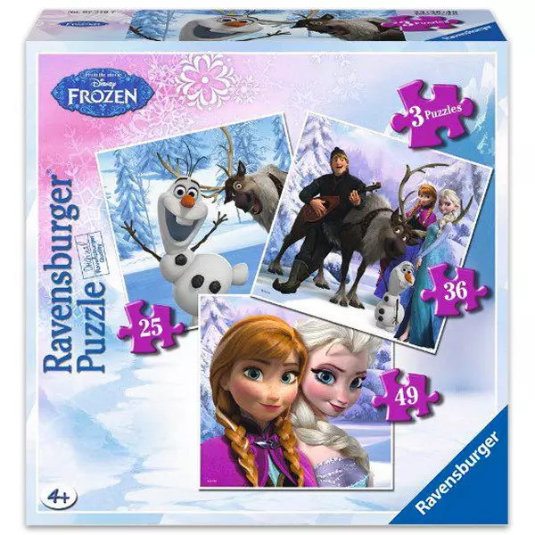 Ravensburger: Frozen puzzle 3-în-1 cu 110 piese