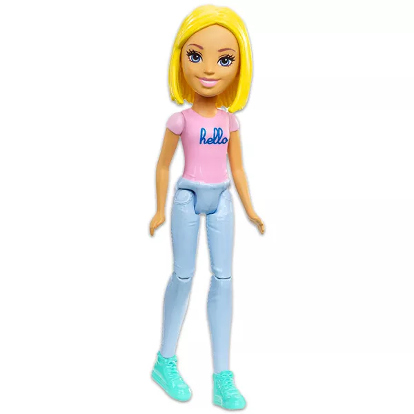 Barbie on the Go: Hello figurină Barbie blond cu coc