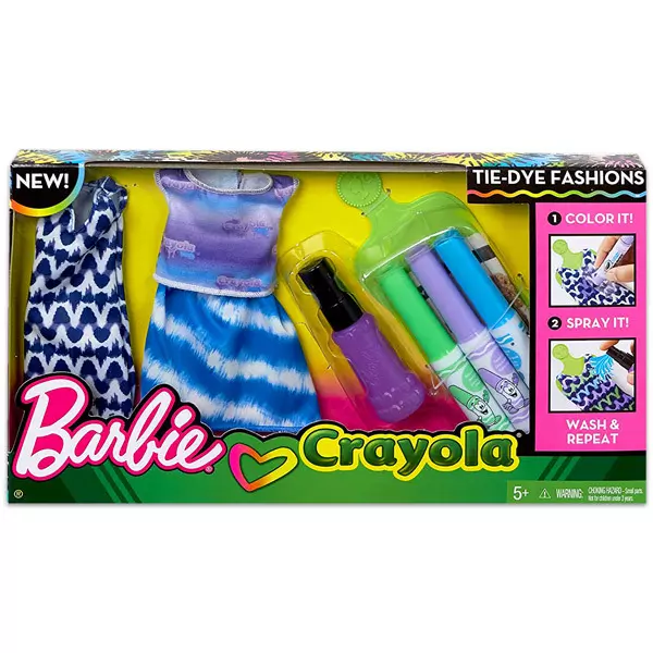 Barbie Crayola: Ruhafestő készlet - lila 
