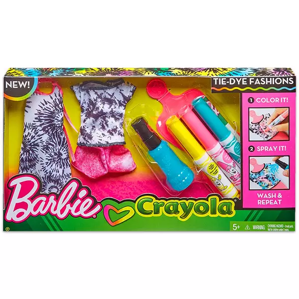 Barbie Crayola: Ruhafestő készlet - rózsaszín 