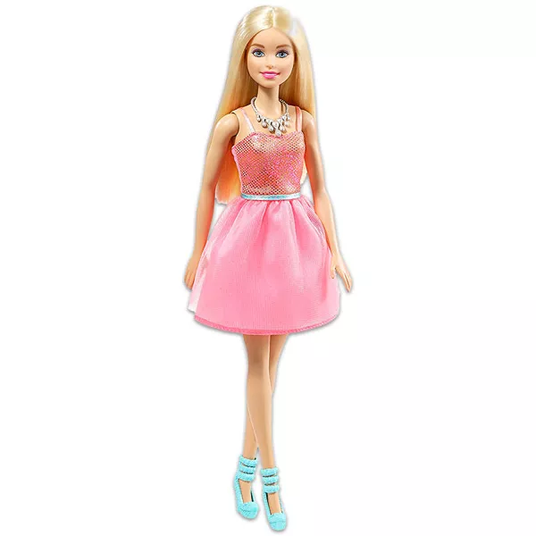 Barbie: Glitz Doll - păpuşă blondă în rochie strălucitoare roz