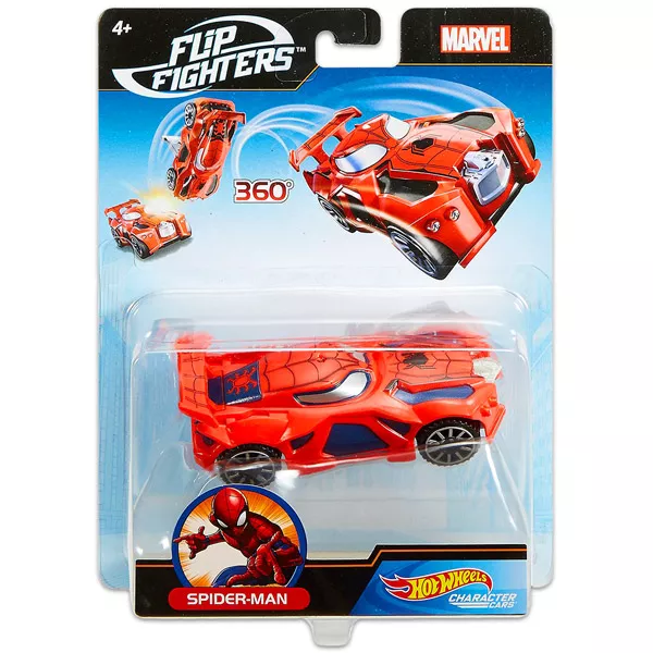 Hot Wheels Marvel: Flip Fighters - Maşinuţă Spider-Man