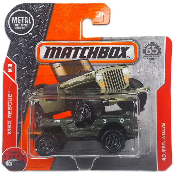 Matchbox: 43 Jeep Willys kisautó, sötét zöld