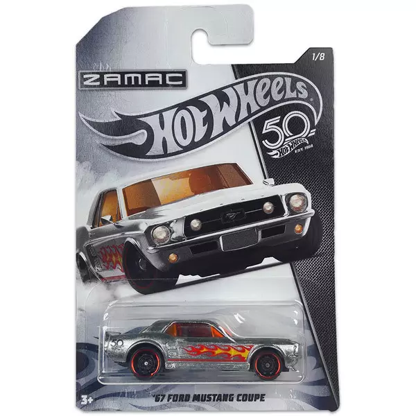 Hot Wheels ZAMAC 50. Szülinap: 67 Ford Mustang Coupe kisautó