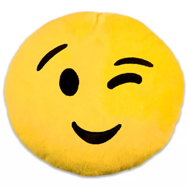 Kacsintós emoji párna - 25 cm