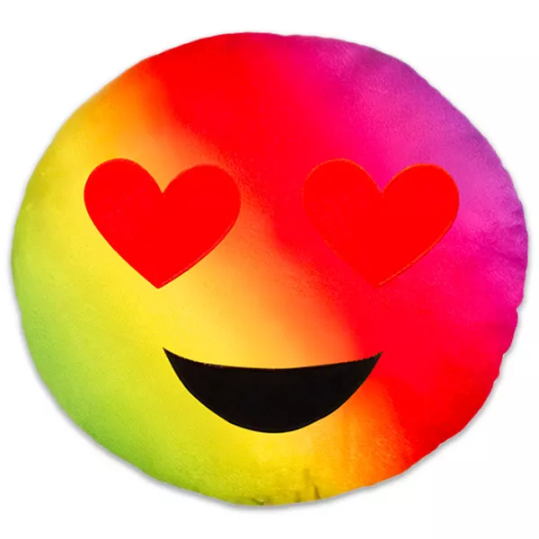 Szivárványos szerelmes emoji párna - 25 cm
