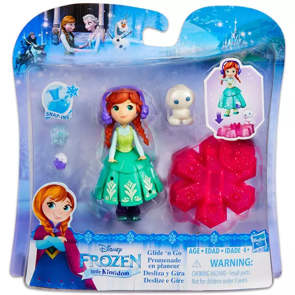 Prinţesele Disney Frozen: Mini păpuşă Anna cu om de zăpadă micuţ