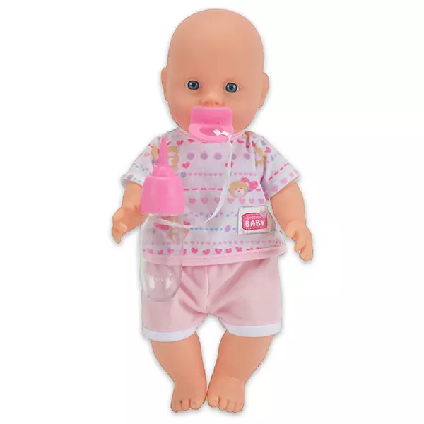 New Born Baby: Păpuşă care face pipi - în haine roz