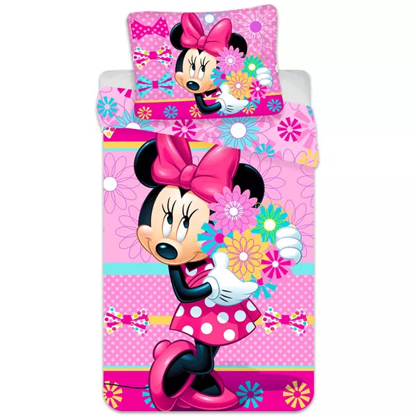 Minnie Mouse: lenjerie de pat cu două piese - roz