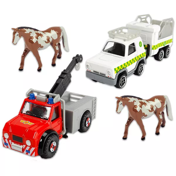 Sam a tűzoltó: sürgősségi kocsik és lovak 4 darabos szett