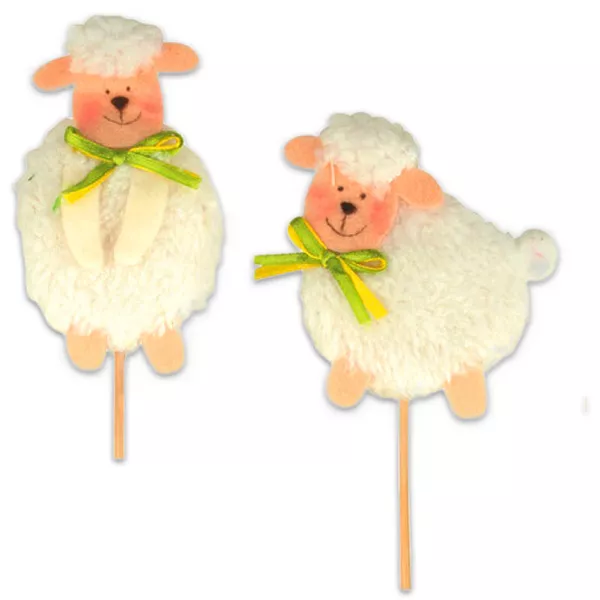 Húsvéti pálcikás bárány dekoráció 9 cm kétféle