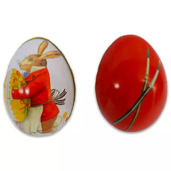 Cutie metalică în formă de ou - 6,2 x 4,3 cm, diferite