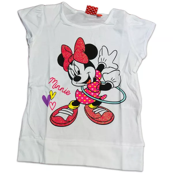 Minnie Mouse: tricou cu mânecă scurtă - mărime 110, alb