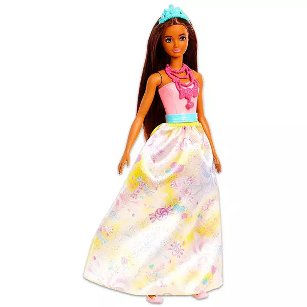 Barbie Dreamtopia: Barna hajú hercegnő baba