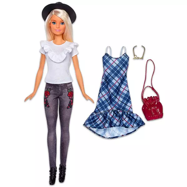 Barbie Fashionistas: păpuşă Barbie blond cu pălărie
