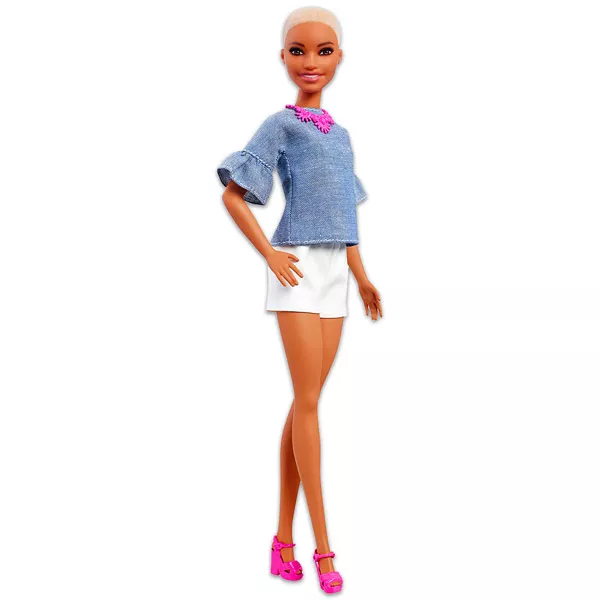 Barbie Fashionistas: păpuşă creolă, subţire şi păr scurt 
