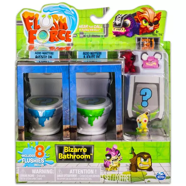 Flush Force: Bűzös WC játékszett 8 darab figurával - többféle