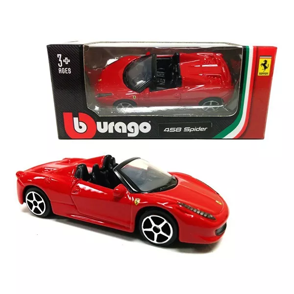 Bburago: Ferrari Race and Play 1:64 Ferrari 458 Spider - piros