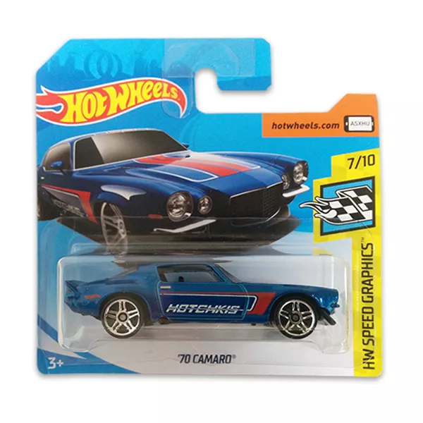 Hot Wheels Speed Graphics: Maşinuţă 70 Camaro - albastru