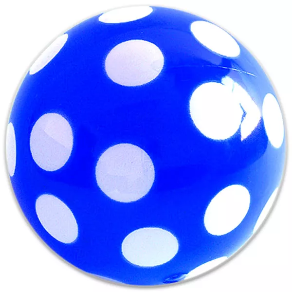 Kék pöttyös labda, lakozott - 22 cm