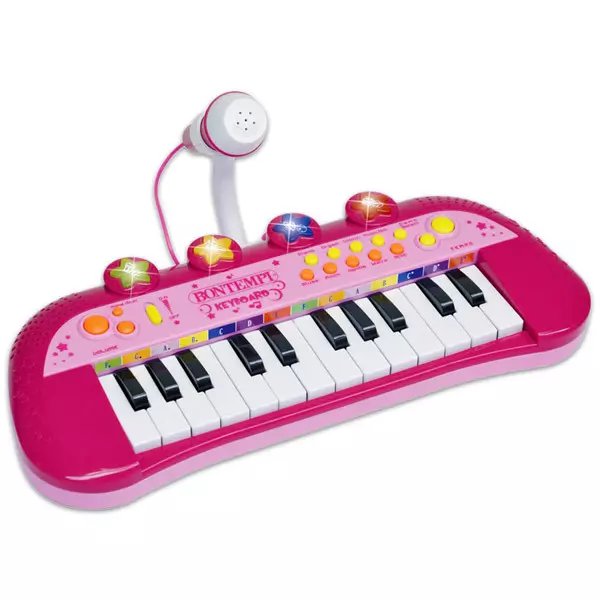 Bontempi: sintetizator cu 24 clape şi microfon - roz