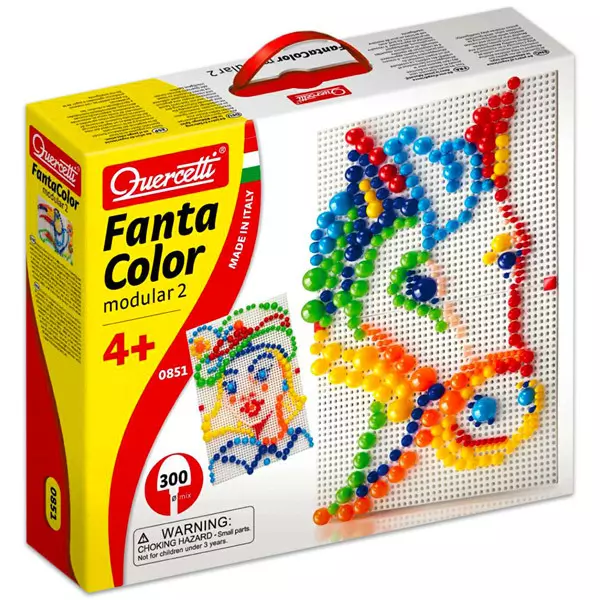 Quercetti: Fanta Color pötyi összekapcsolható táblákkal - lovas, 300 db-os