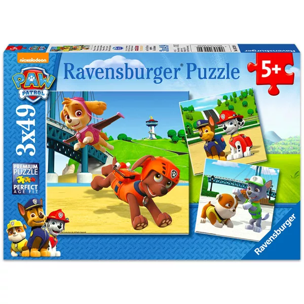 Ravensburger: Paw Patrol puzzle premium 3-în-1