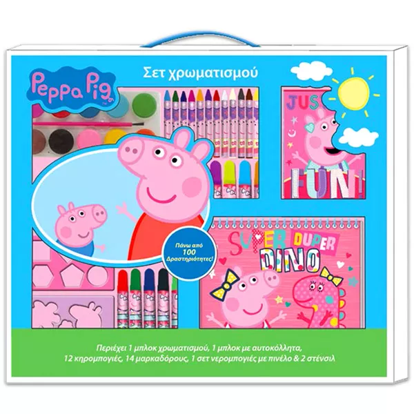 Peppa Pig: set de colorat cu 100 piese