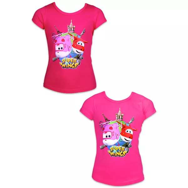 Super Wings: tricou cu mânecă scurtă fetişcană - mărime 92, în două culori