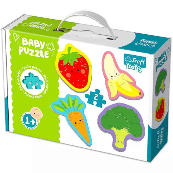Trefl: Zöldségek és gyümölcsök 4 x 2 darabos baba puzzle