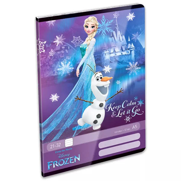 Prinţesele Disney: Frozen caiet cu linii - A5, albastru-mov, 21-23