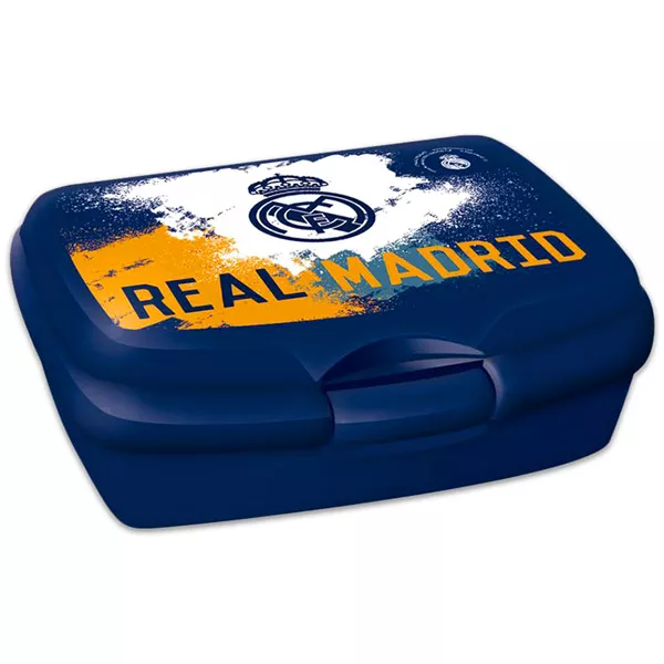 Real Madrid: uzsonnás doboz - kék, mintás