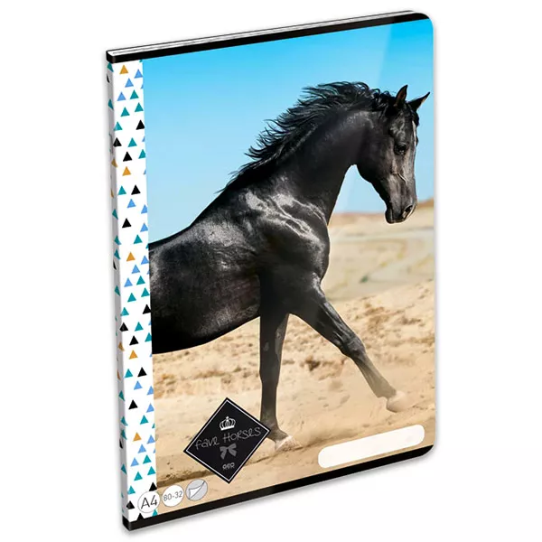 Geo Horse: Cal negru caiet maculator - A4, 80-32