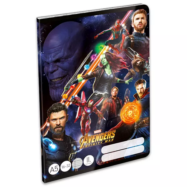 Avengers: Infinity War 2. osztályos vonalas füzet - A5, 16-32
