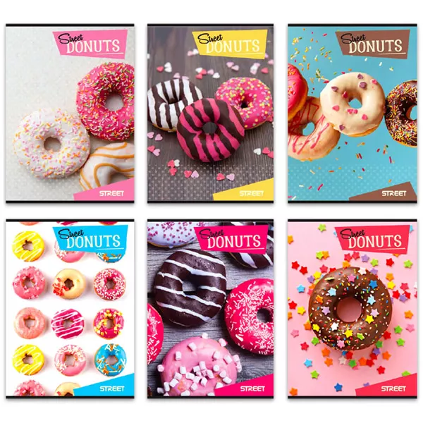 Street: Donuts vonalas füzet - A4, 81-54, többféle