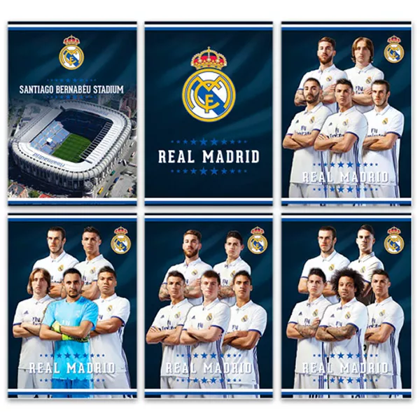 Real Madrid: négyzetrácsos füzet - A4, 87-54, többféle