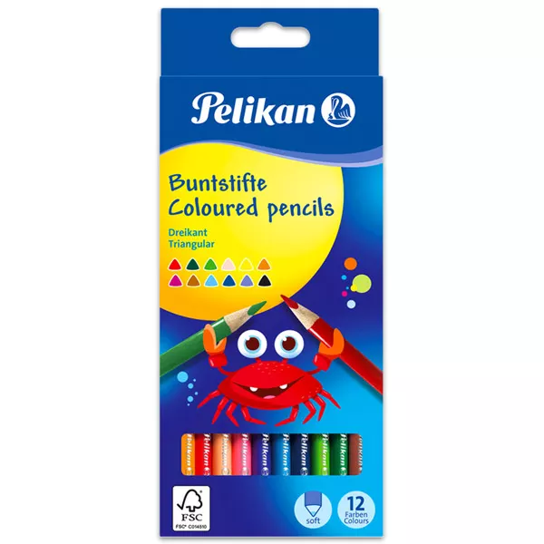 Pelikan: creioane colorate - 12 buc.