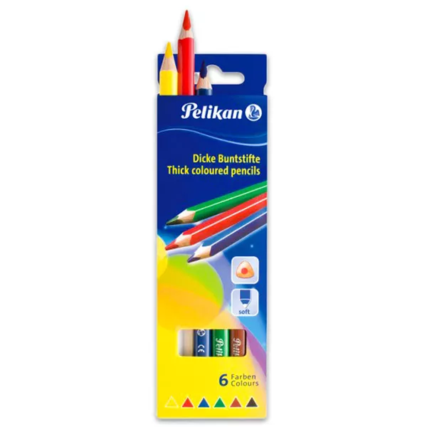 Pelikan: 6 darabos jumbó színes ceruza