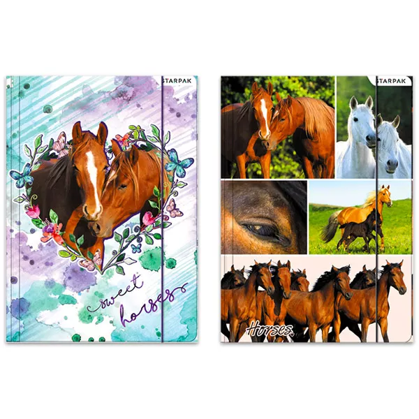 Starpak: Sweet Horses gumis mappa - A4, többféle