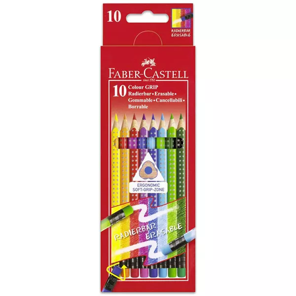 Faber-Castell: 10 buc. creioane colorate cu radieră