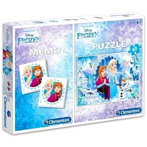 Clementoni: Frozen puzzle cu 60 de piese şi joc de memorie